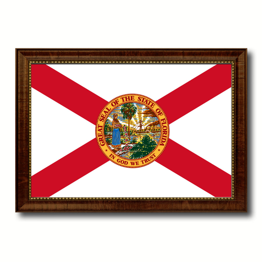 Florida State Flag Canvas Print with Picture Frame Gift Ideas  Wall Art Decoration Image 1