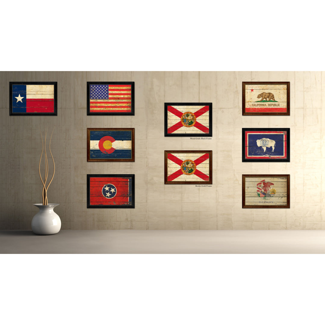 Florida Vintage Flag Canvas Print with Picture Frame Gift Ideas  Wall Art Decoration Image 3