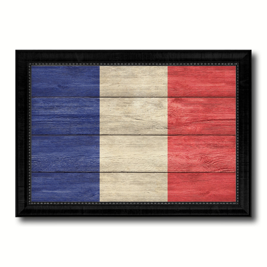 France Country Flag Texture Canvas Print with Picture Frame  Wall Art Gift Ideas Image 1