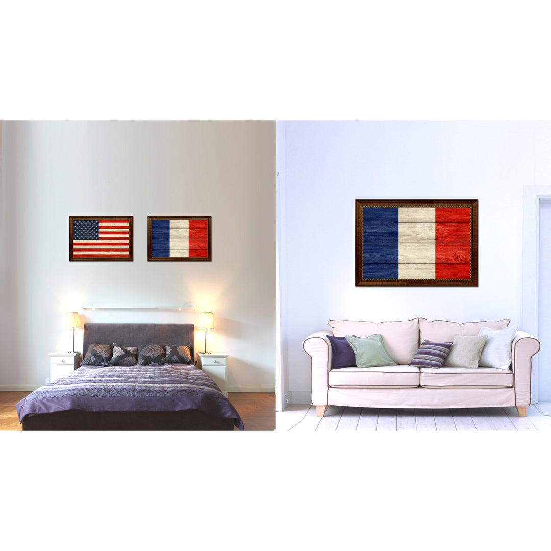 France Country Flag Texture Canvas Print with Custom Frame  Gift Ideas Wall Decoration Image 2