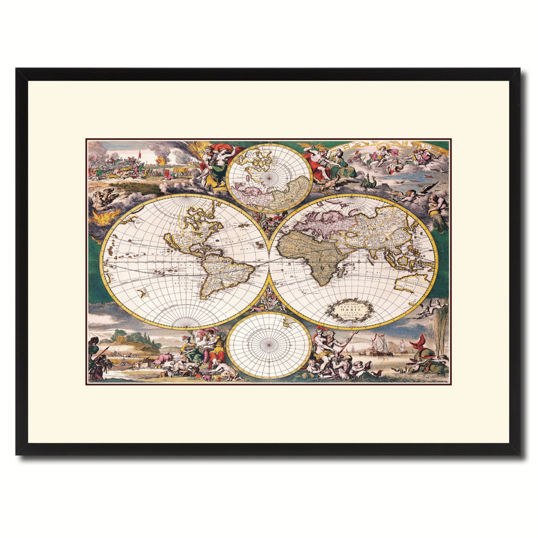 Frederick Ee Wit   Vintage Antique Map Wall Art  Gift Ideas Canvas Print Custom Picture Frame Image 1