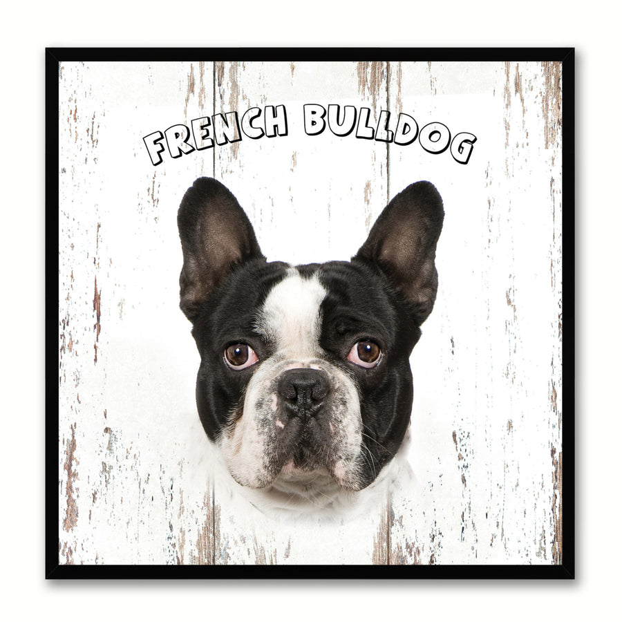 French Bulldog Dog Canvas Print with Picture Frame Gift  Wall Art Decoration Image 1