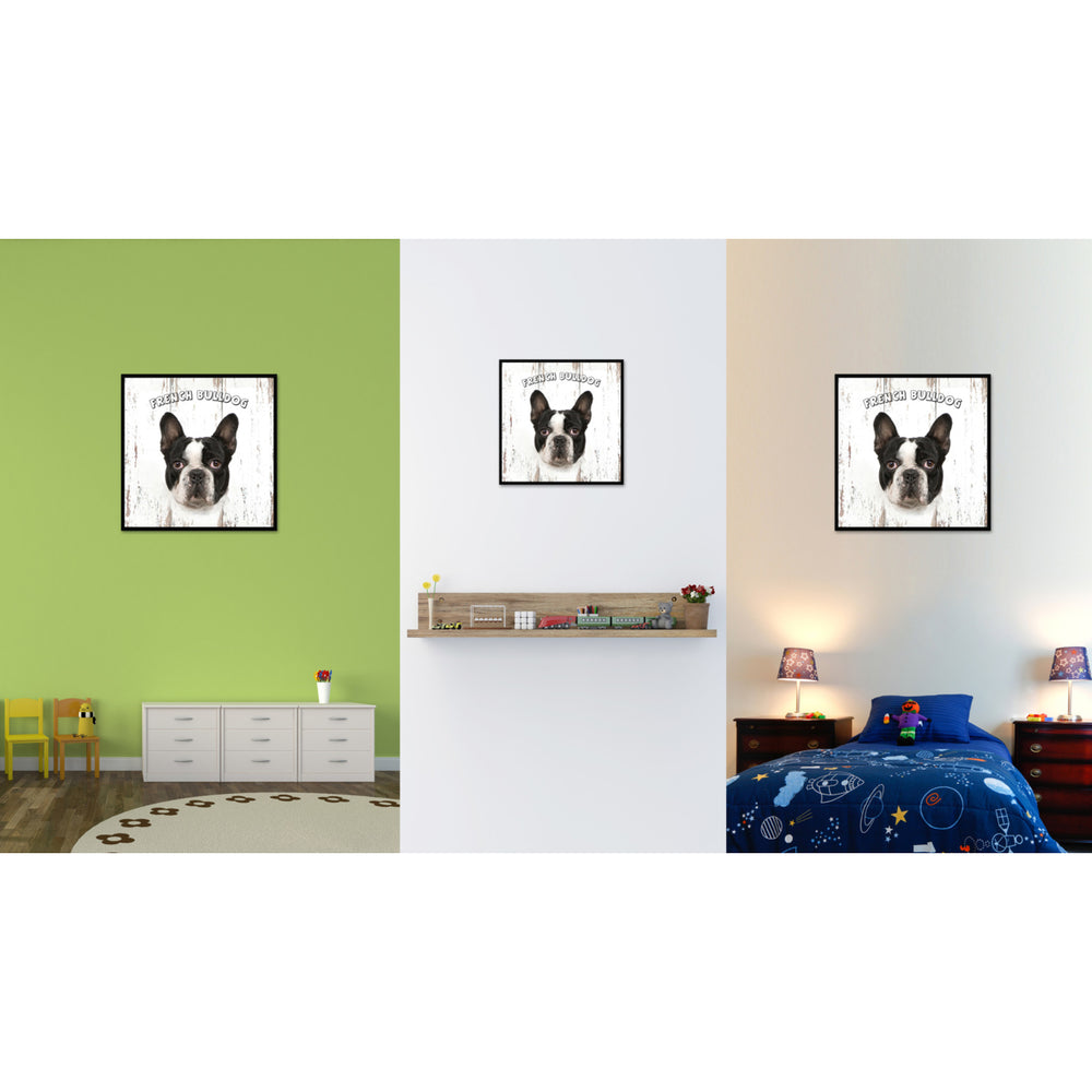 French Bulldog Dog Canvas Print with Picture Frame Gift  Wall Art Decoration Image 2