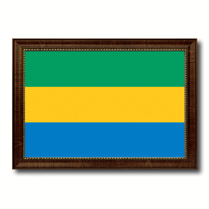 Gabon Country Flag Canvas Print with Picture Frame  Gifts Wall Image 1