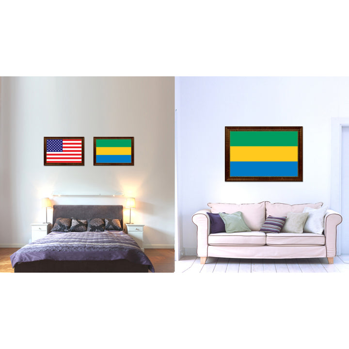 Gabon Country Flag Canvas Print with Picture Frame  Gifts Wall Image 2