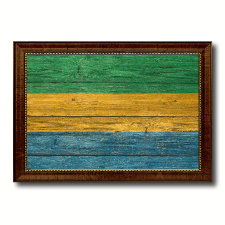 Gabon Country Flag Texture Canvas Print with Custom Frame  Gift Ideas Wall Decoration Image 1