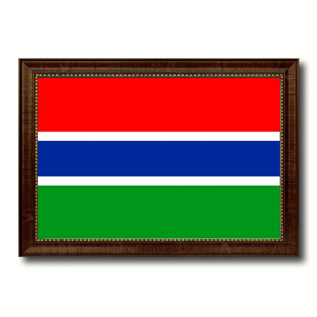 Gambia Country Flag Canvas Print with Picture Frame  Gifts Wall Image 1