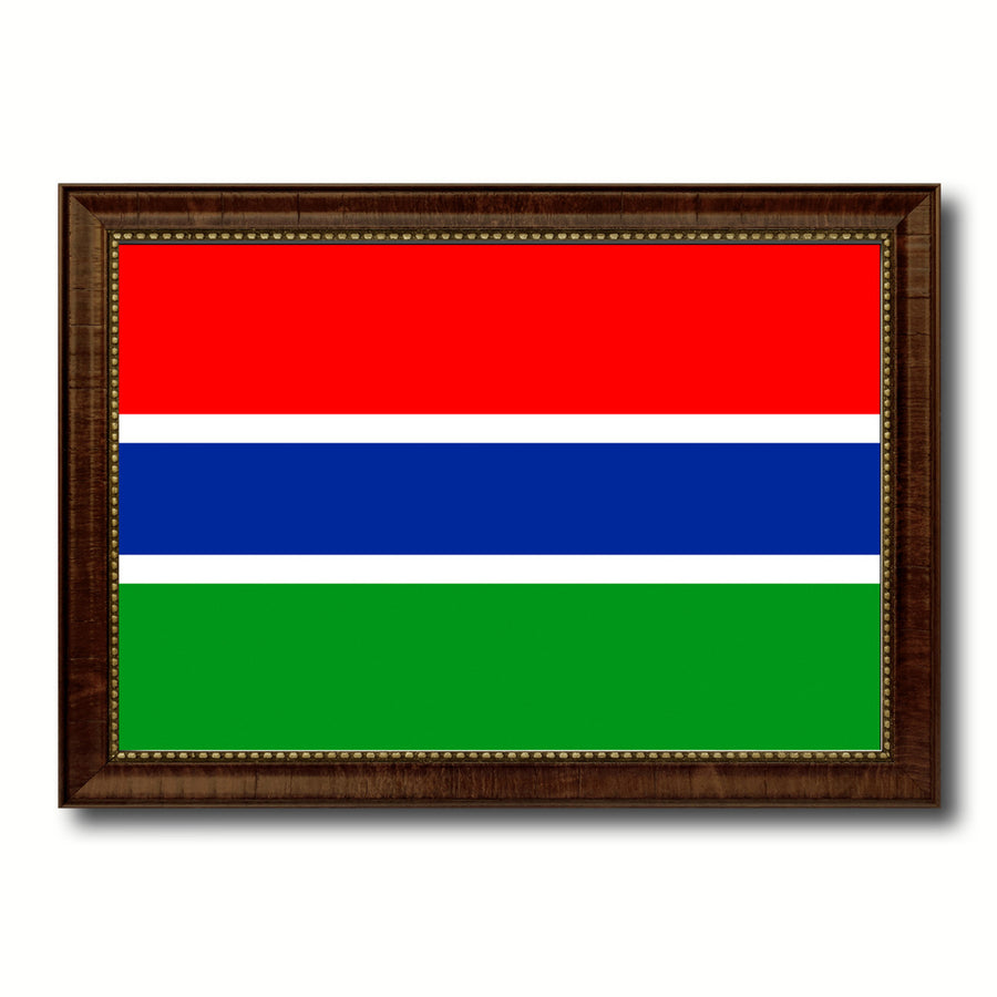 Gambia Country Flag Canvas Print with Picture Frame  Gifts Wall Image 1