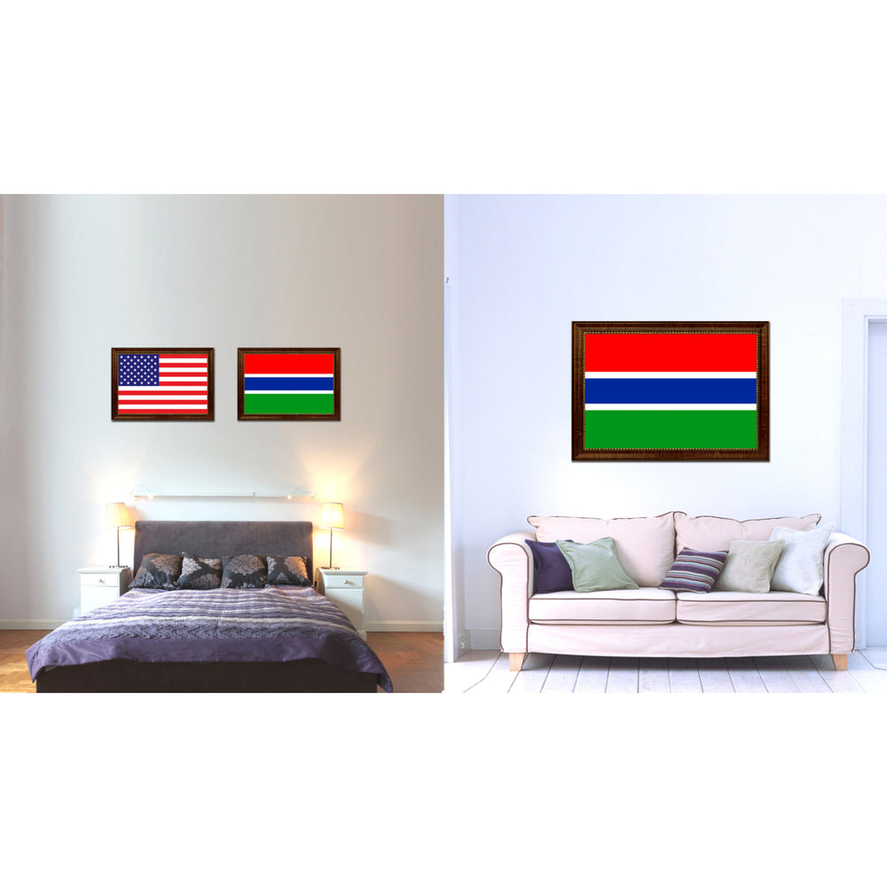Gambia Country Flag Canvas Print with Picture Frame  Gifts Wall Image 2