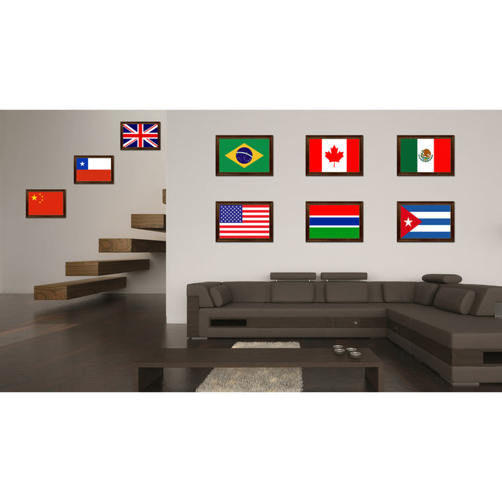 Gambia Country Flag Canvas Print with Picture Frame  Gifts Wall Image 3