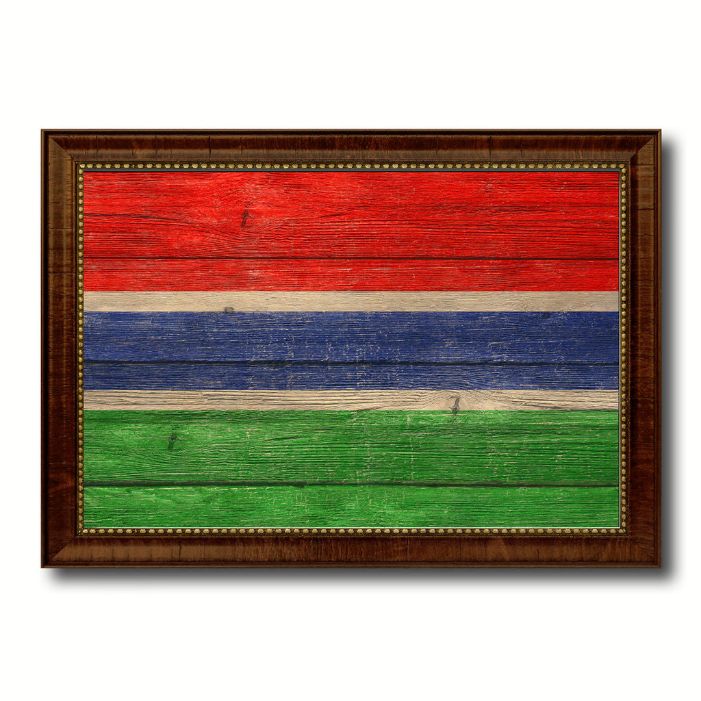 Gambia Country Flag Texture Canvas Print with Custom Frame  Gift Ideas Wall Decoration Image 1
