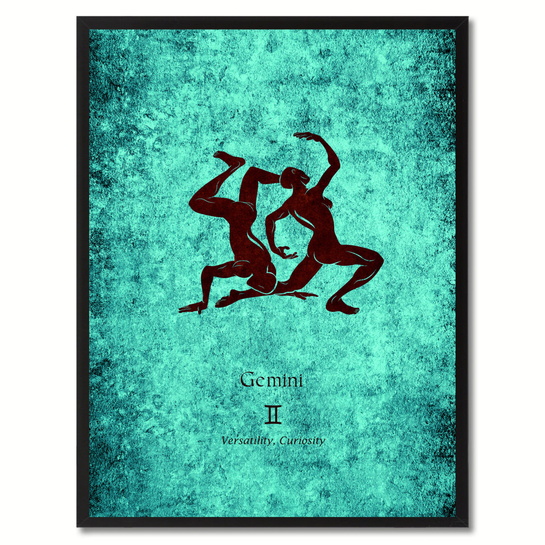 Gemini Horoscope Astrology Canvas Print with Picture Frame  Wall Art Gift Image 1