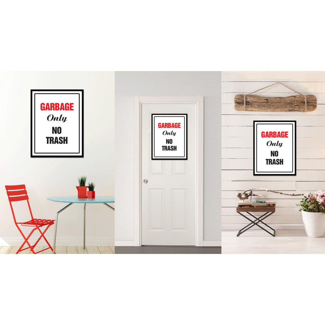 Garbage Only No Trash Caution Sign Gift Ideas Wall Art  Gift Ideas Canvas Pint Image 3