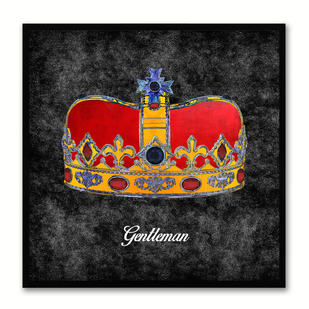 Gentleman Black Canvas Print Black Frame Kids Bedroom Wall Image 1