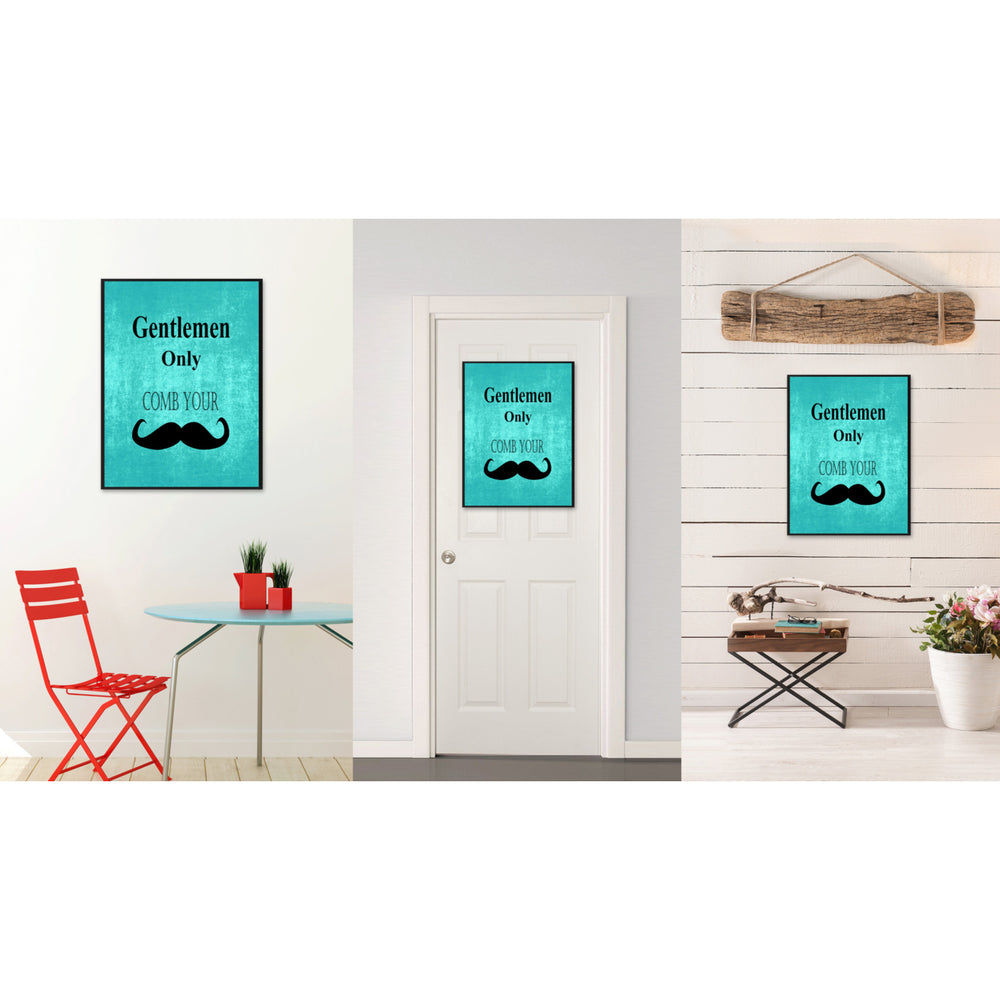 Gentlemen Only Funny Sign Aqua Canvas Print with Picture Frame Gift Ideas  Wall Art Gifts 91851 Image 2