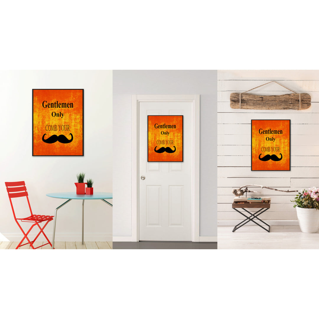 Gentlemen Only Funny Sign Orange Canvas Print with Picture Frame Gift Ideas  Wall Art Gifts 91856 Image 2