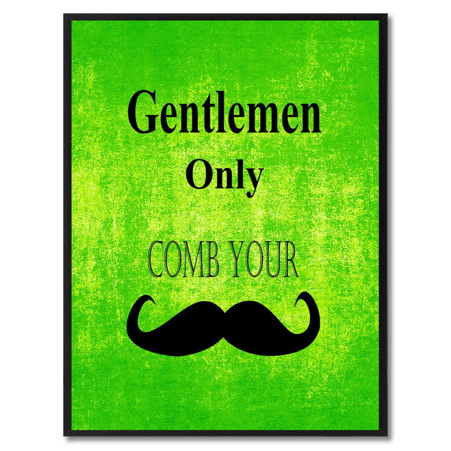 Gentlemen Only Funny Sign Green Canvas Print with Picture Frame Gift Ideas  Wall Art Gifts 91855 Image 1