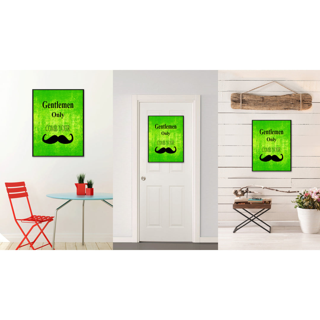 Gentlemen Only Funny Sign Green Canvas Print with Picture Frame Gift Ideas  Wall Art Gifts 91855 Image 2