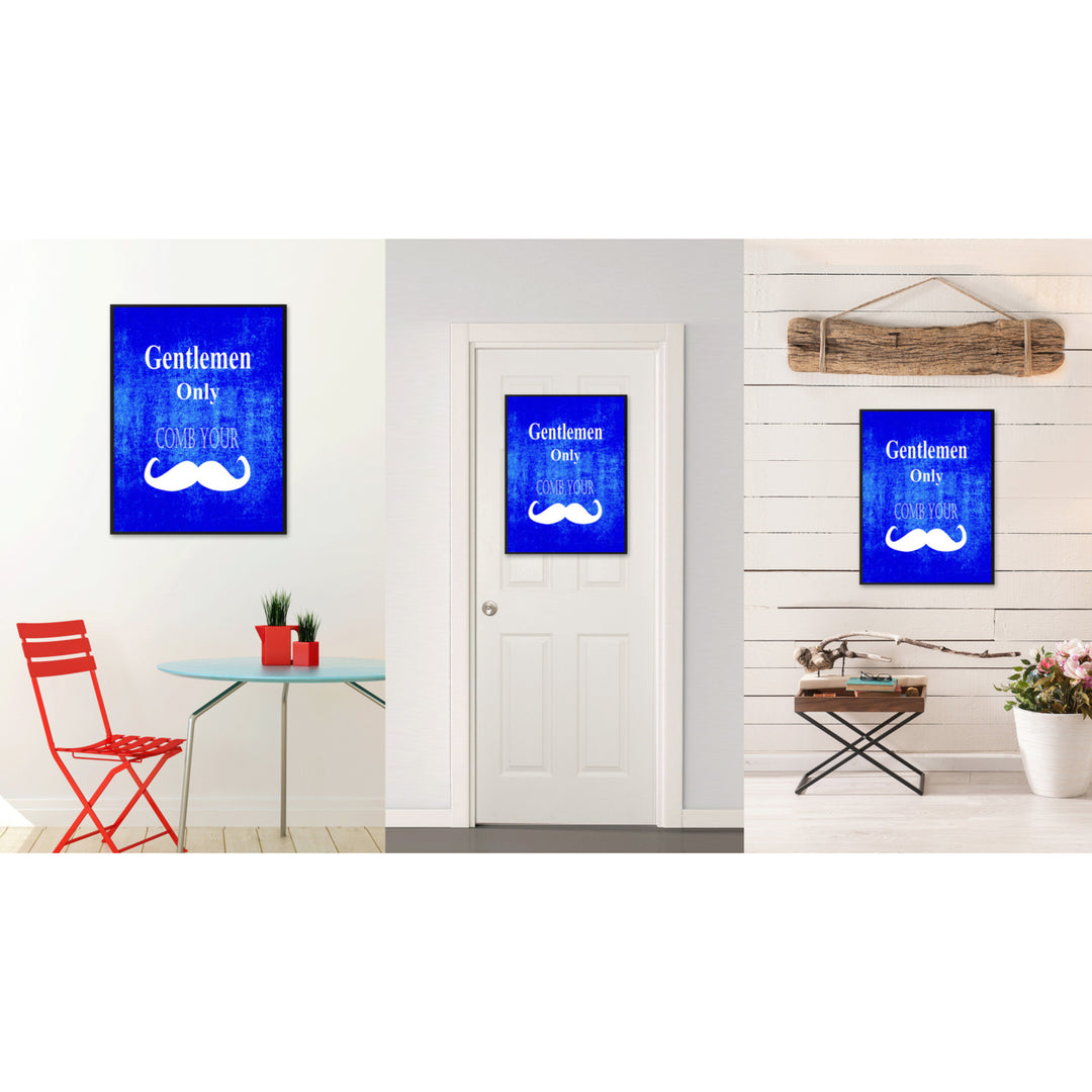 Gentlemen Only Funny Sign Blue Canvas Print with Picture Frame Gift Ideas  Wall Art Gifts 91853 Image 2