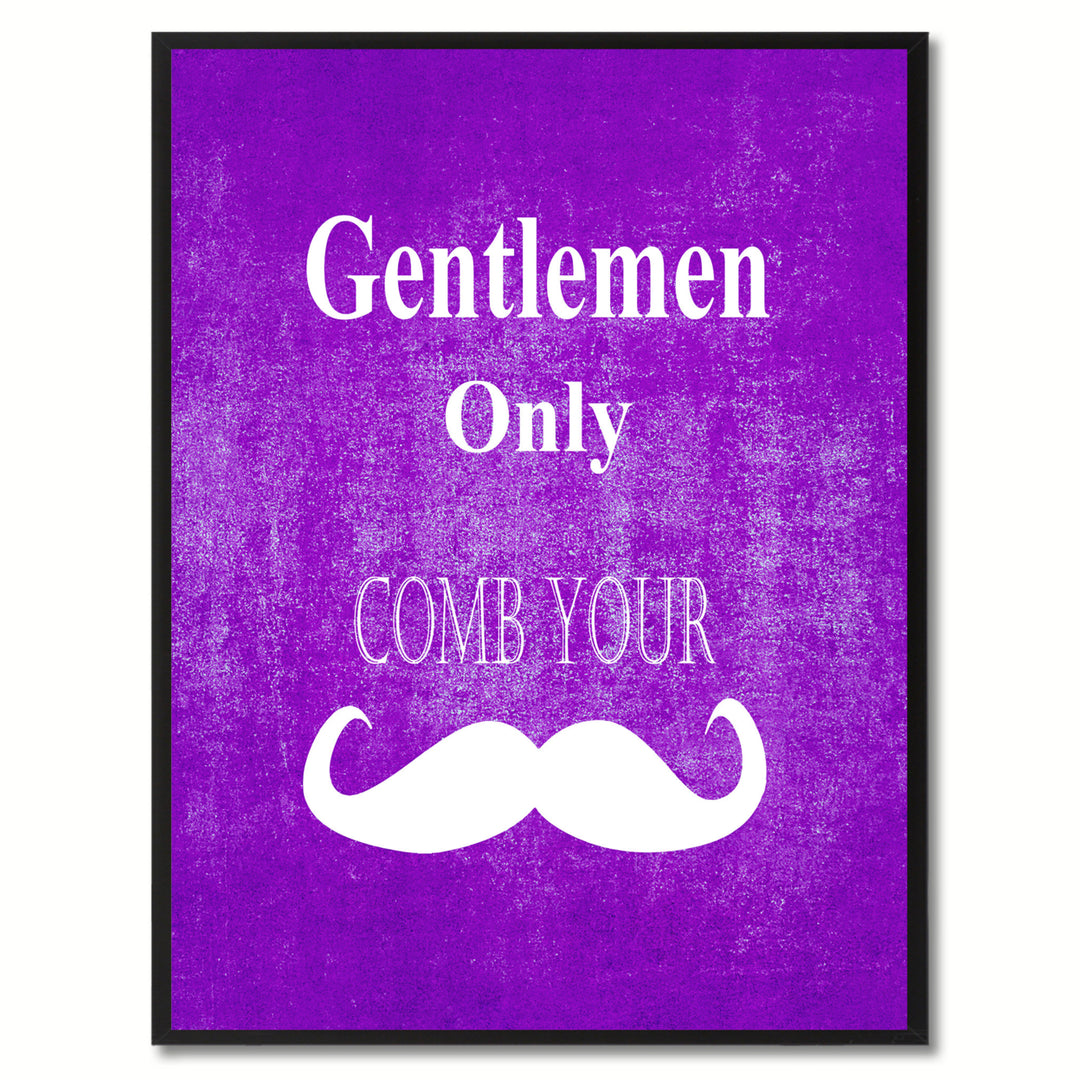 Gentlemen Only Funny Sign Purple Canvas Print with Picture Frame Gift Ideas  Wall Art Gifts 91857 Image 1