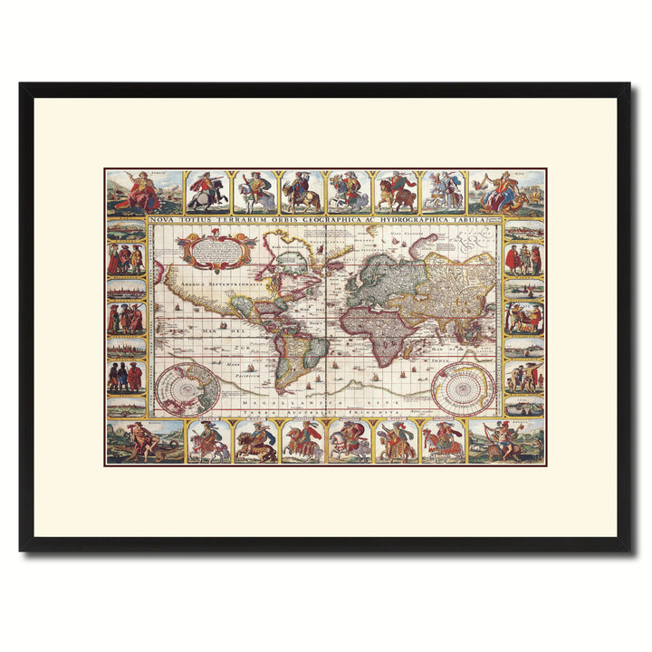 Geographic Vintage Antique Map Wall Art  Gift Ideas Canvas Print Custom Picture Frame Image 1