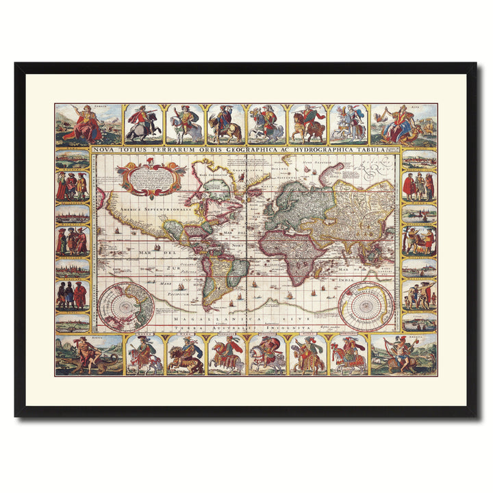 Geographic Vintage Antique Map Wall Art  Gift Ideas Canvas Print Custom Picture Frame Image 3