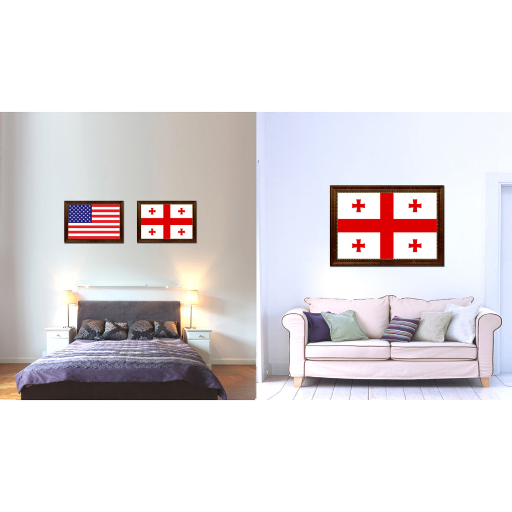 Georgia Country Flag Canvas Print with Picture Frame  Gifts Wall Image 2