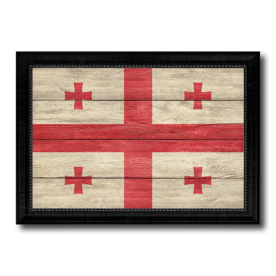 Georgia Country Flag Texture Canvas Print with Picture Frame  Wall Art Gift Ideas Image 1