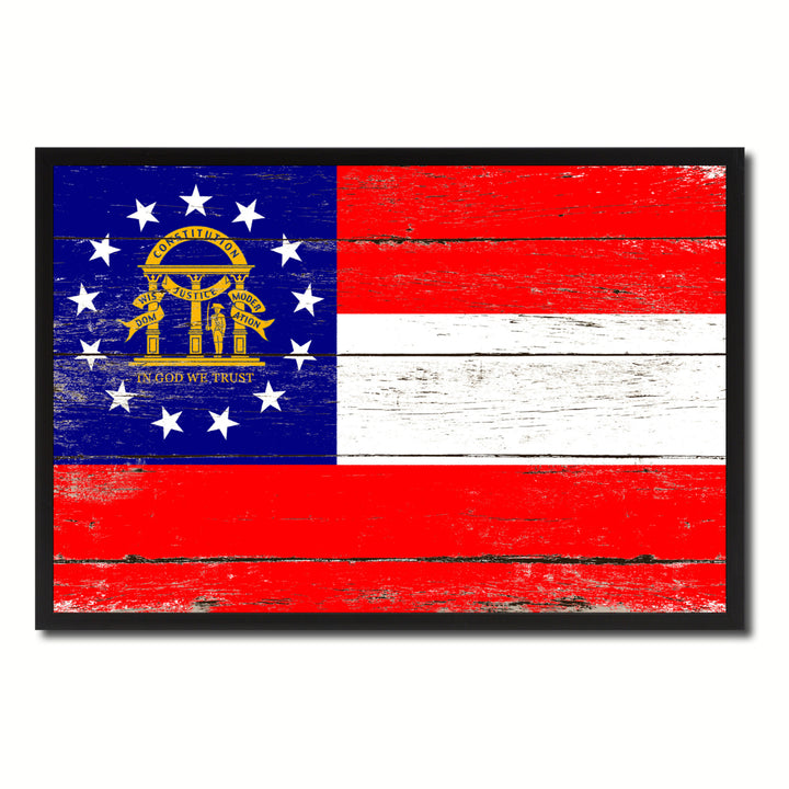 Georgia Flag Canvas Print with Picture Frame Gift Ideas  Wall Art Decoration Image 1