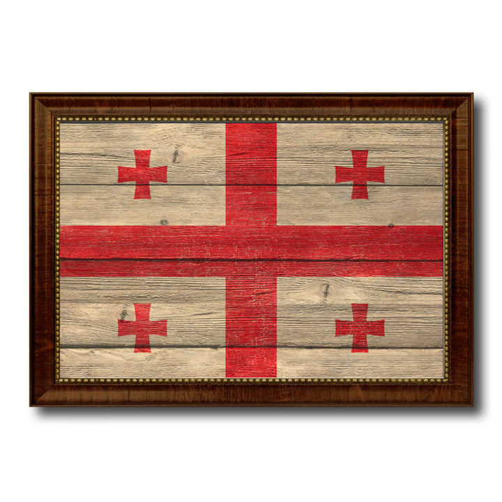 Georgia Country Flag Texture Canvas Print with Custom Frame  Gift Ideas Wall Decoration Image 1