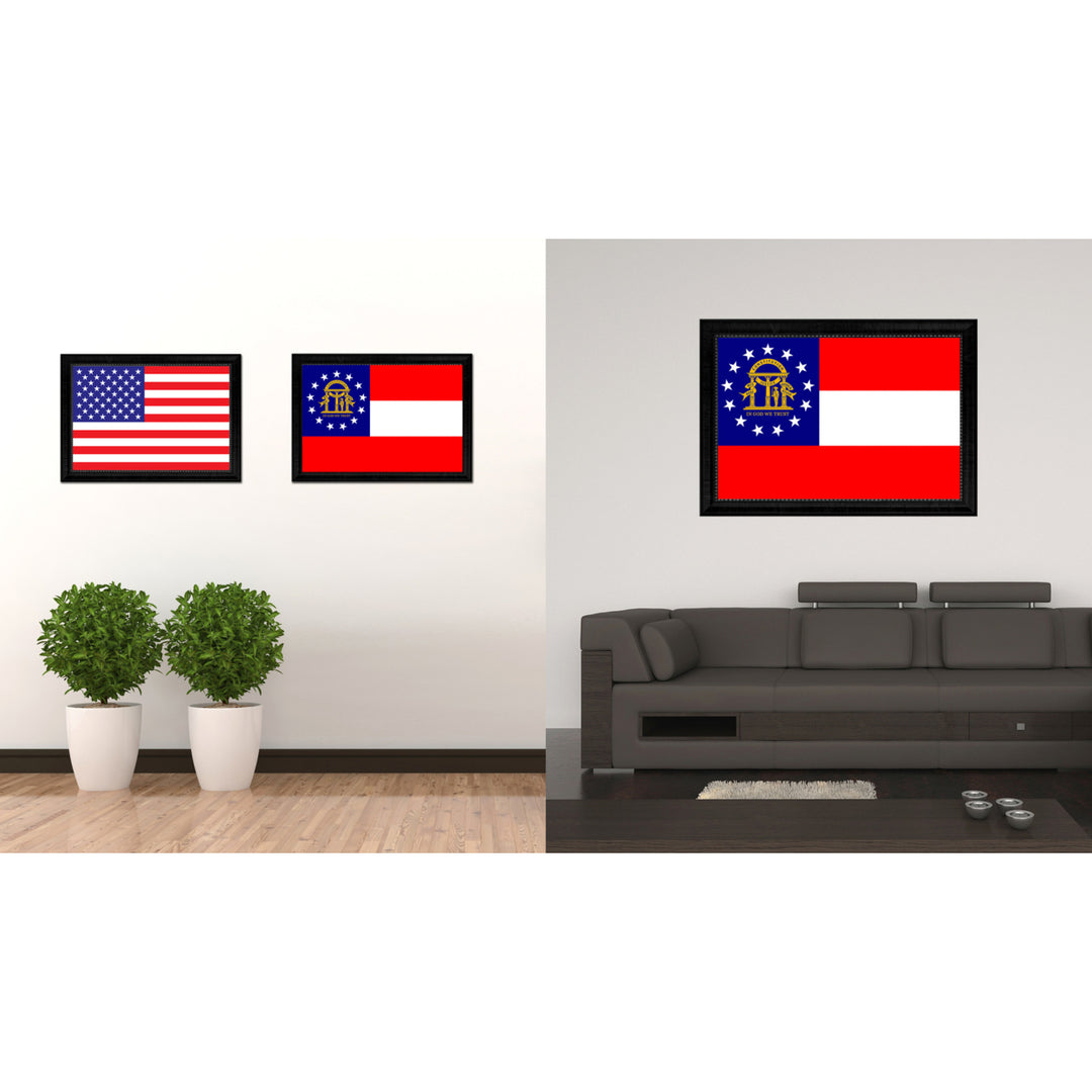 Georgia State Flag Canvas Print with Picture Frame Gift Ideas  Wall Art Decoration Image 2