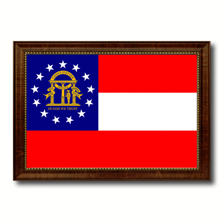 Georgia State Flag Canvas Print with Picture Frame  Wall Art Gift Image 1