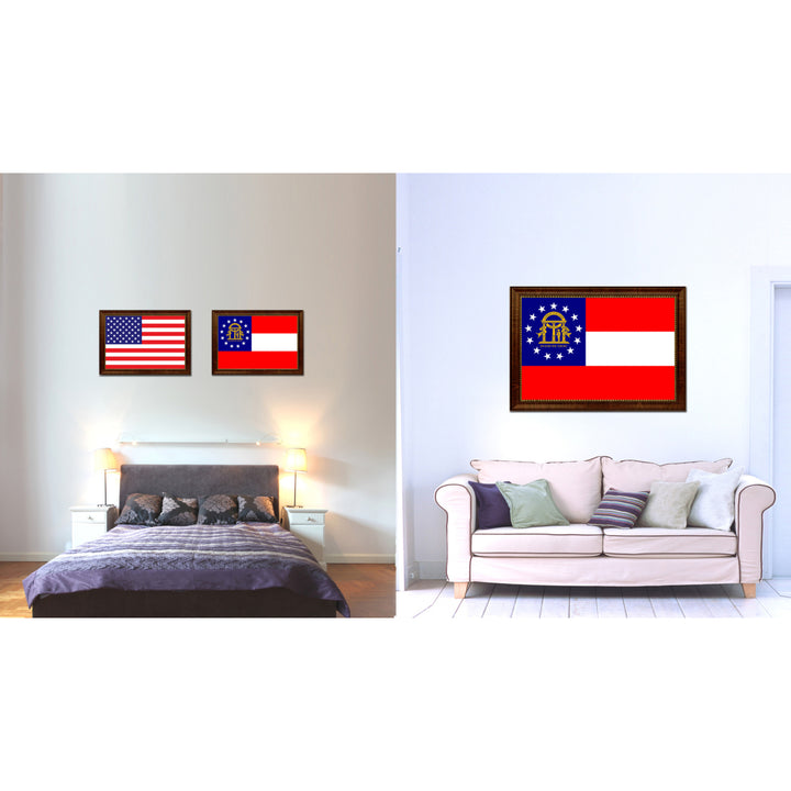 Georgia State Flag Canvas Print with Picture Frame  Wall Art Gift Image 2