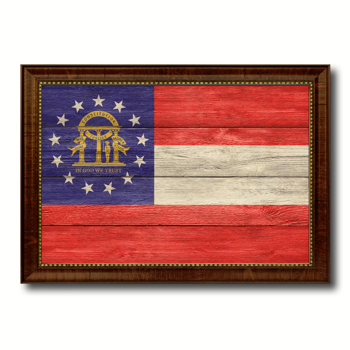 Georgia Texture Flag Canvas Print with Picture Frame Gift Ideas  Wall Art Decoration Image 1