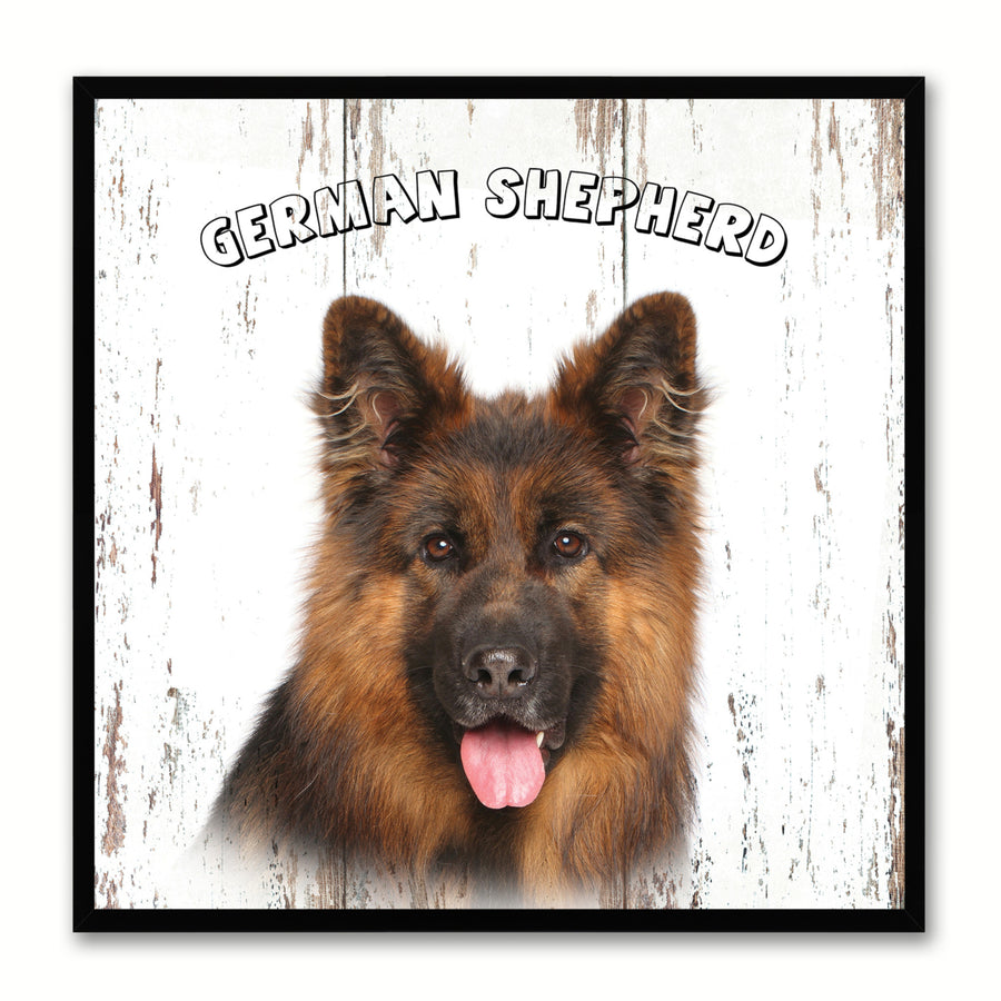 German Shepherd Dog Canvas Print with Picture Frame Gift  Wall Art Decoration Image 1