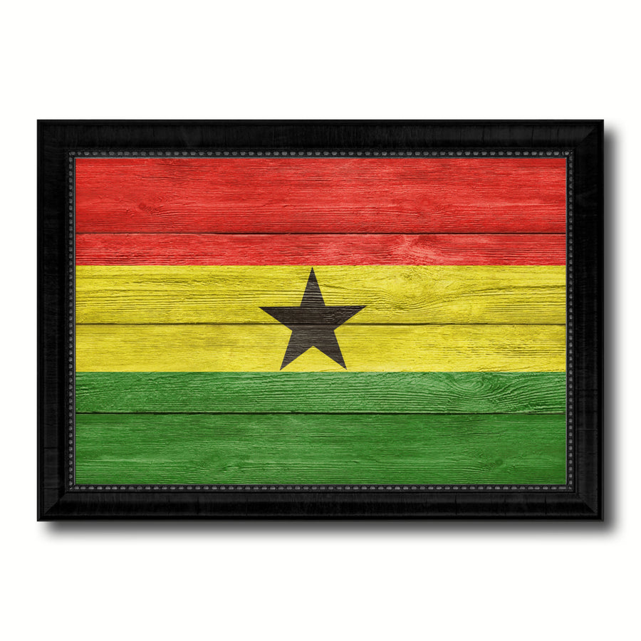 Ghana Country Flag Texture Canvas Print with Picture Frame  Wall Art Gift Ideas Image 1