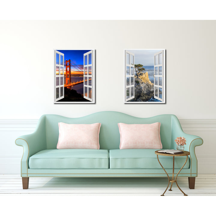 Golden Gate Bridge San Francisco Picture 3D French Window Canvas Print Gifts  Wall Frames Image 3