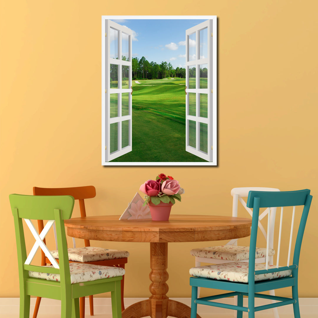 Golf Club Fleming Island Picture 3D French Window Canvas Print Gifts  Wall Frames Image 2