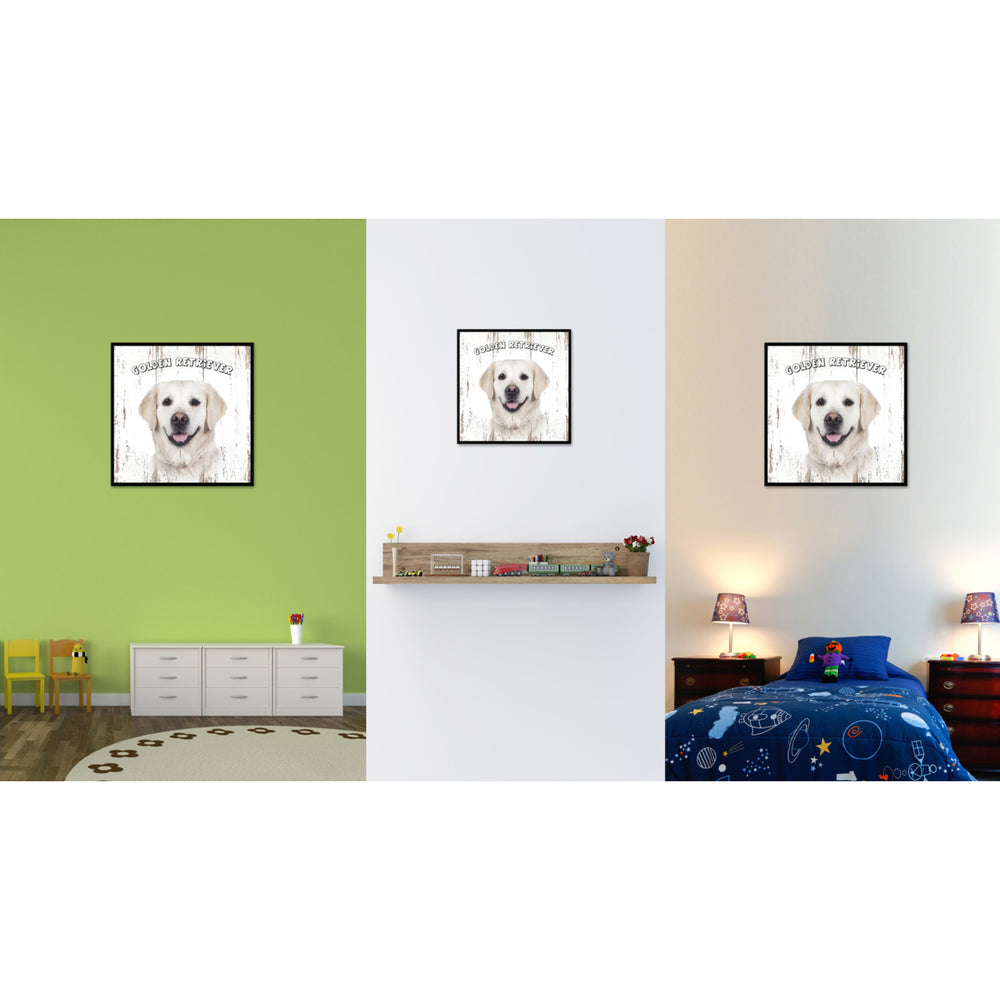 Golden Retriever Dog Canvas Print with Picture Frame Gift  Wall Art Decoration Image 2