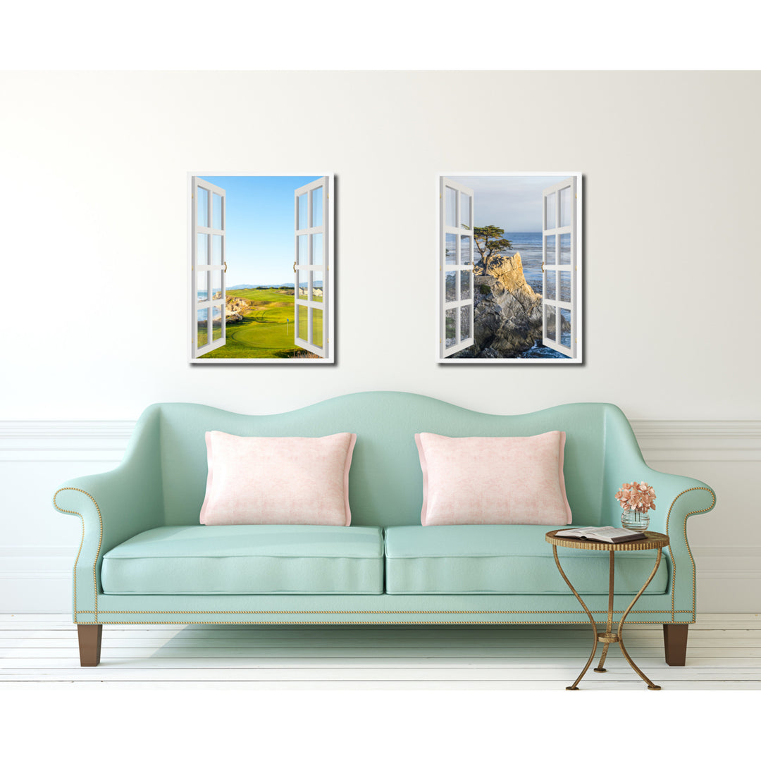 Golf Course California Picture 3D French Window Canvas Print Gifts  Wall Frames Image 3