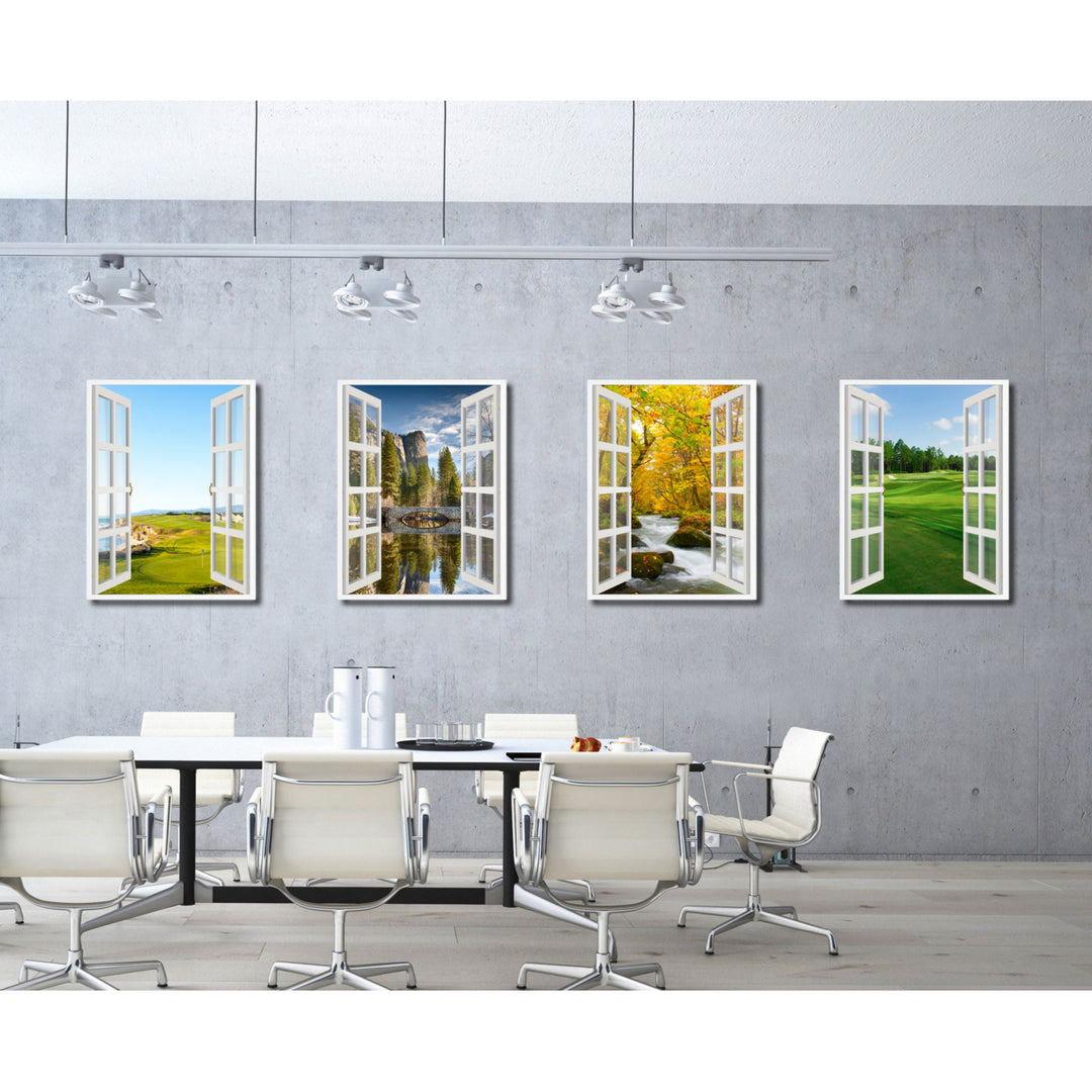 Golf Course California Picture 3D French Window Canvas Print Gifts  Wall Frames Image 4