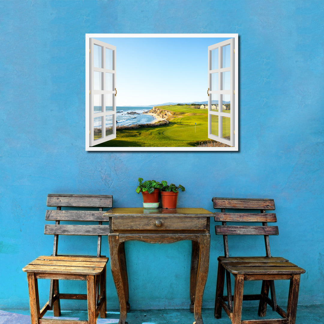 Golf Course California Picture 3D French Window Canvas Print  Wall Frames Image 2