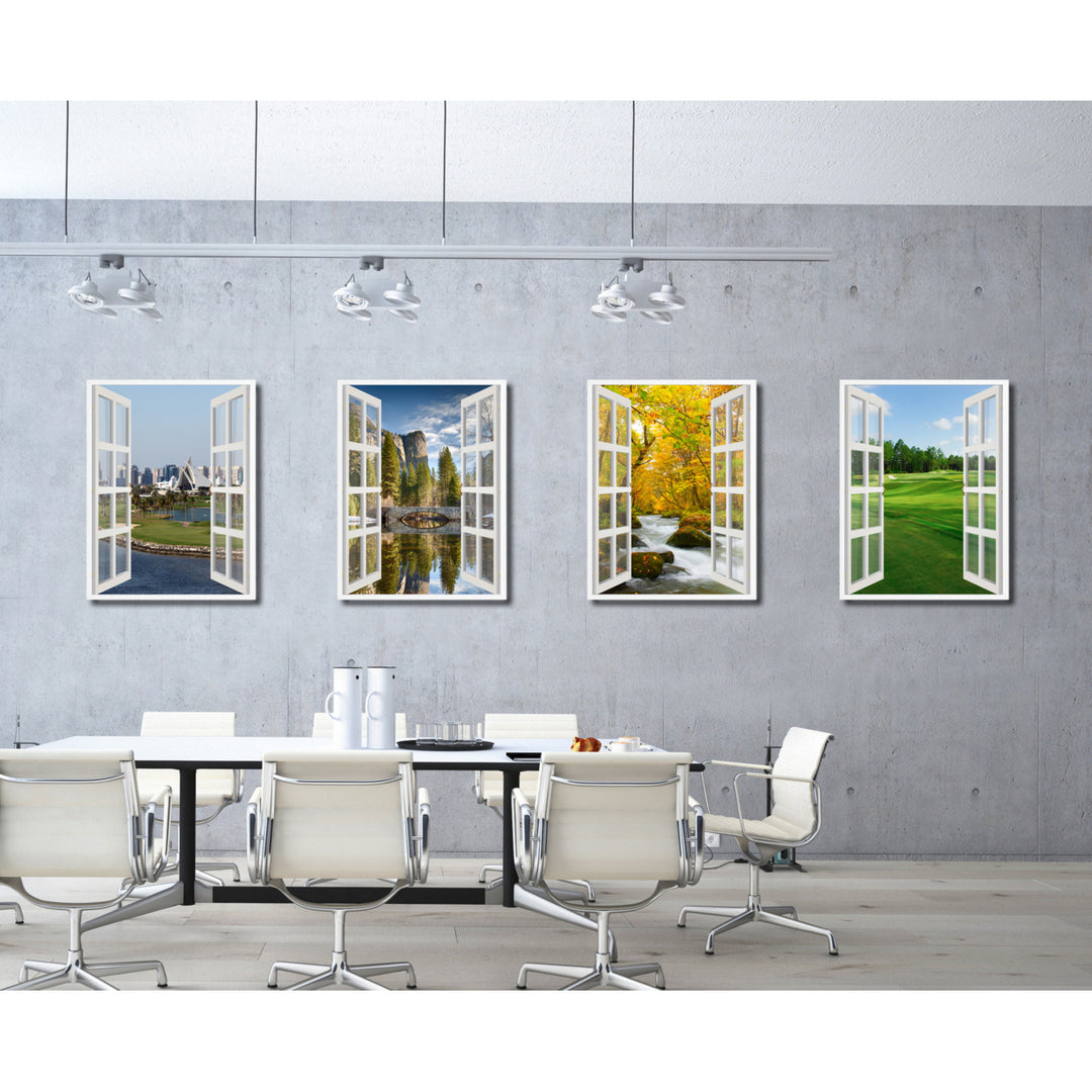 Golf Course Dubai Creek Picture 3D French Window Canvas Print Gifts  Wall Frames Image 4