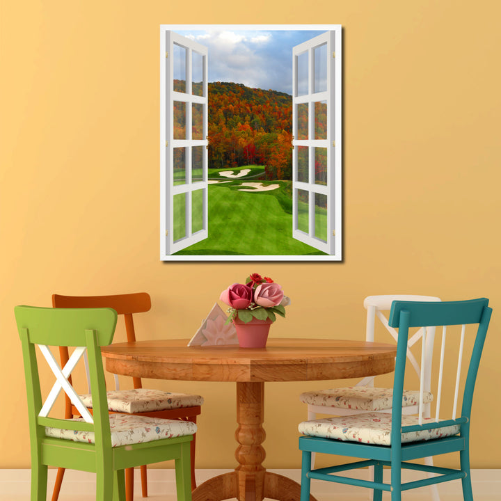 Golf Course North Carolina Picture 3D French Window Canvas Print Gifts  Wall Frames Image 2