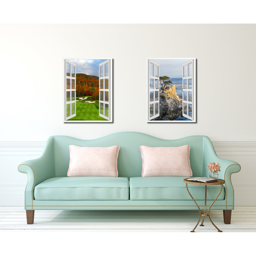 Golf Course North Carolina Picture 3D French Window Canvas Print Gifts  Wall Frames Image 3