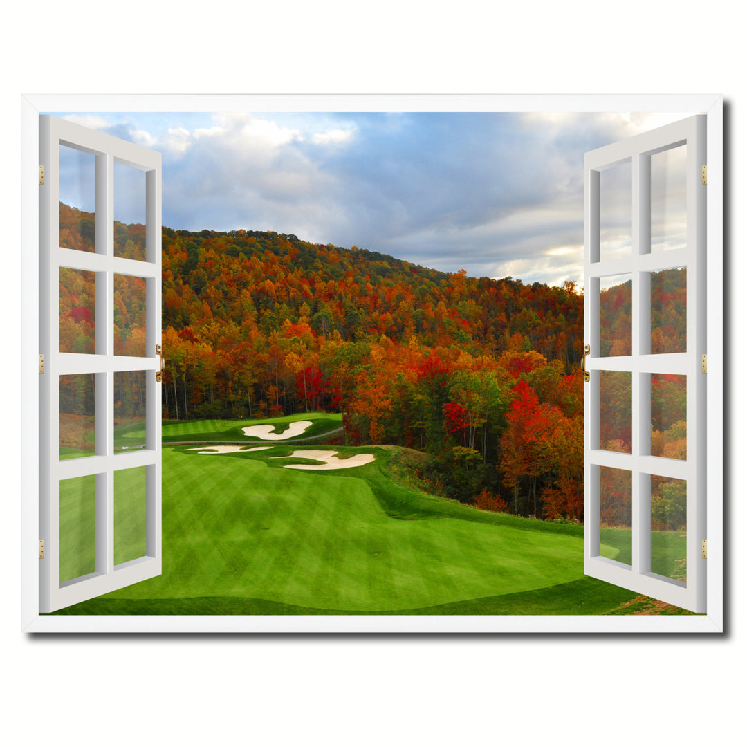 Golf Course North Carolina Picture 3D French Window Canvas Print  Wall Frames Image 1