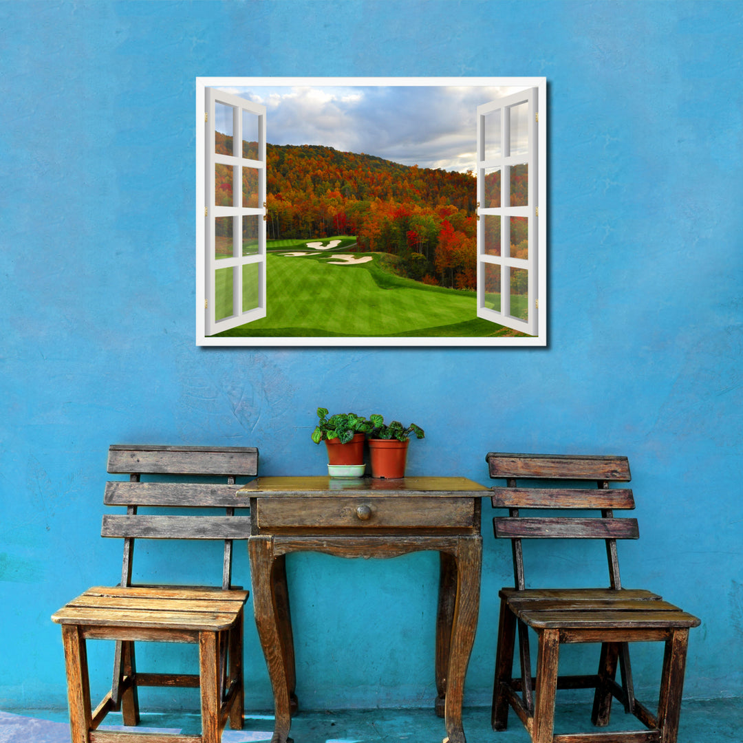 Golf Course North Carolina Picture 3D French Window Canvas Print  Wall Frames Image 2