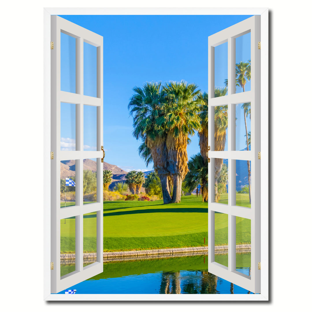 Golf Course Palm Springs Picture 3D French Window Canvas Print Gifts  Wall Frames Image 1