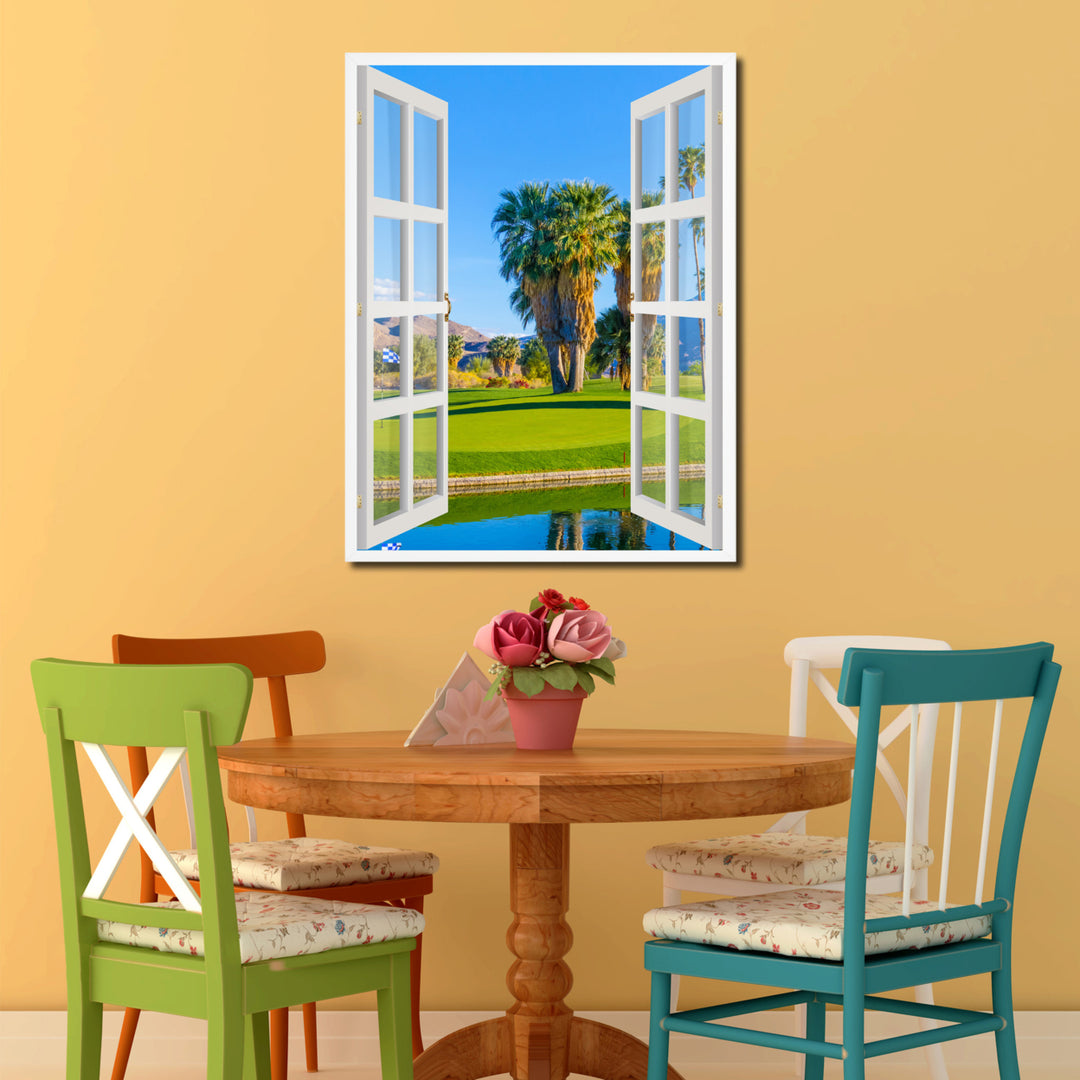 Golf Course Palm Springs Picture 3D French Window Canvas Print Gifts  Wall Frames Image 2