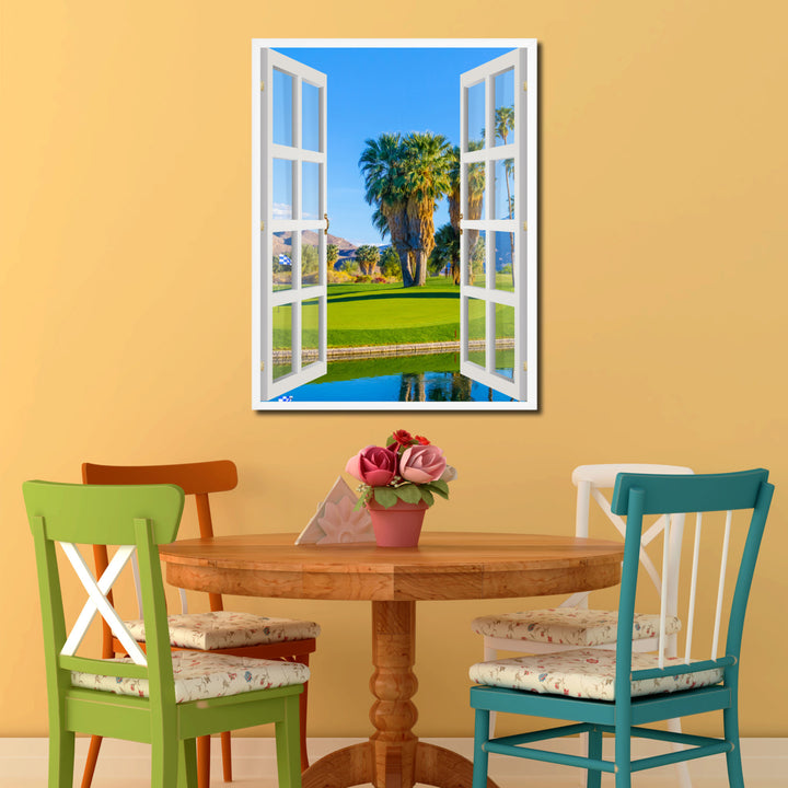 Golf Course Palm Springs Picture 3D French Window Canvas Print Gifts  Wall Frames Image 2